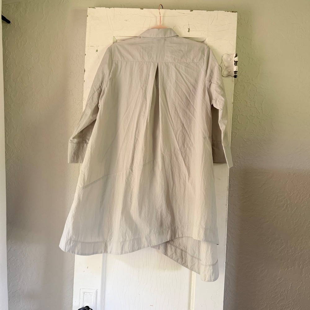 JASON by Comfy USA Asymmetrical Lagenlook Button Down Tunic Shirt Dress - S - Picture 3 of 5